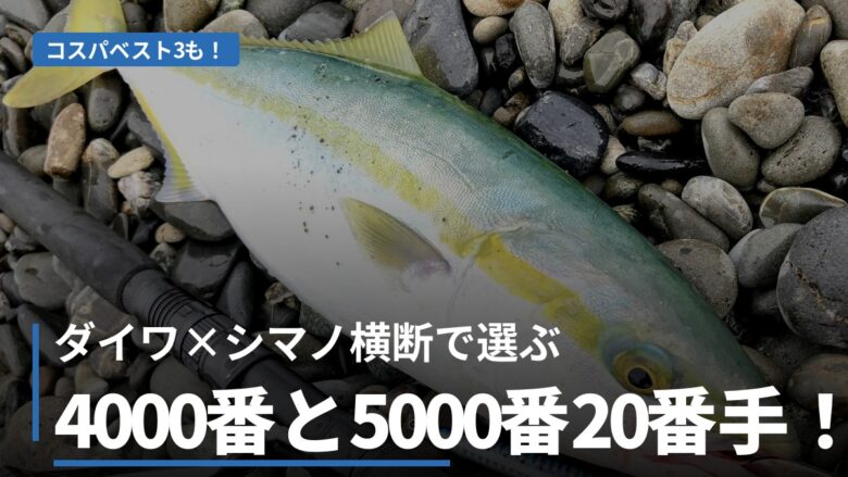 ライトショアジギング用リールの4000番と5000番をダイワ・シマノ横断で比較する記事のアイキャッチ