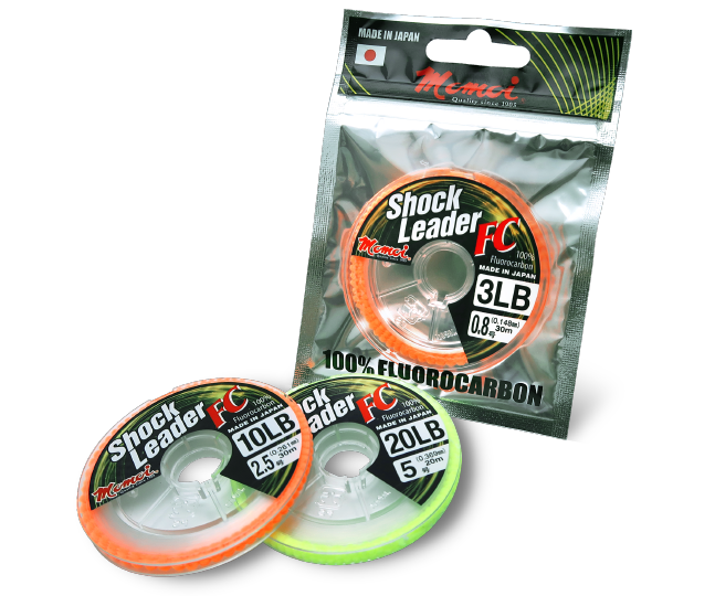 Momoi Shock Leader FC fluorocarbon on linked spools
