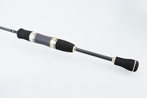 Grip of a Daiwa Trout X AT area trout rod