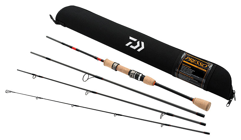 Daiwa Presso Ultralight four-piece travel spinning rod with case