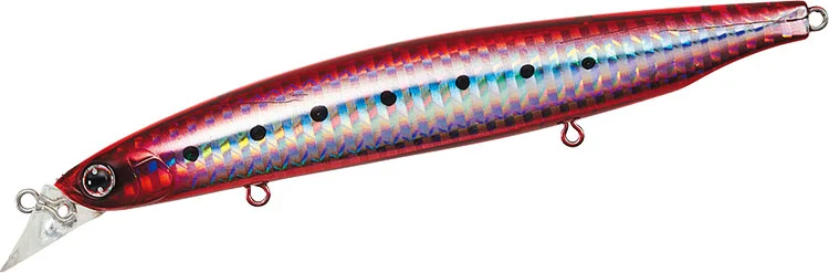 Daiwa Shoreline Shiner-Z Vertice R 125F floating minnow, red sardine colour